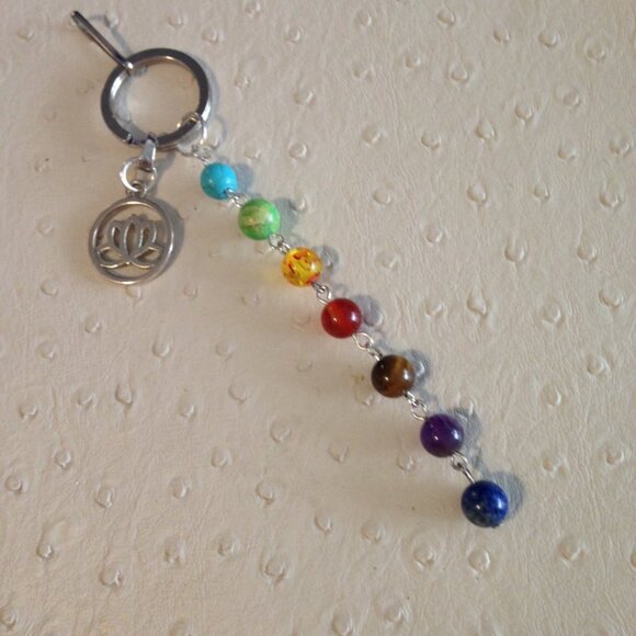 NEW #2 Three Chakra bead key chain and purse charm - Picture 1 of 2